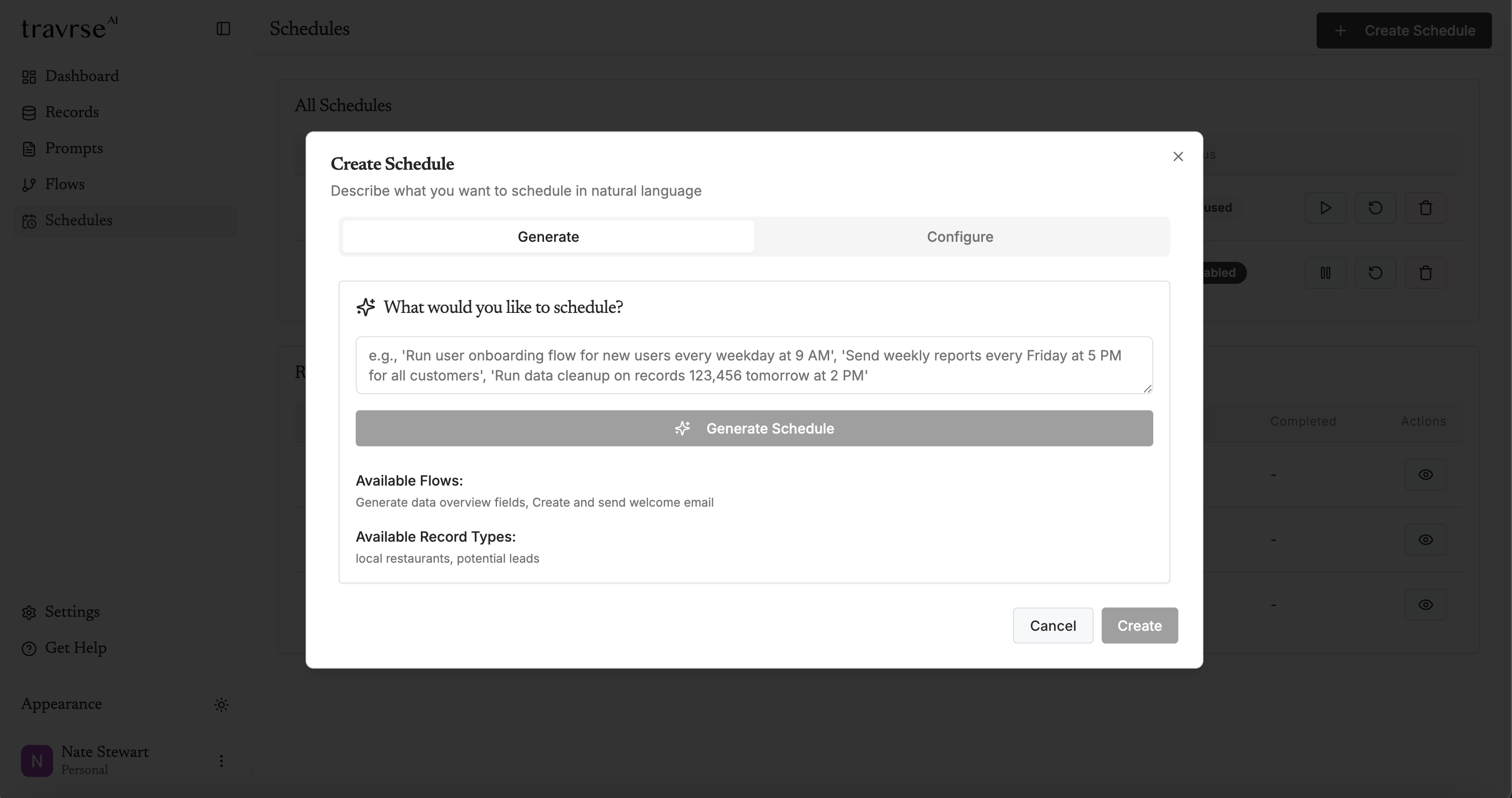 Runtype Scheduling interface
